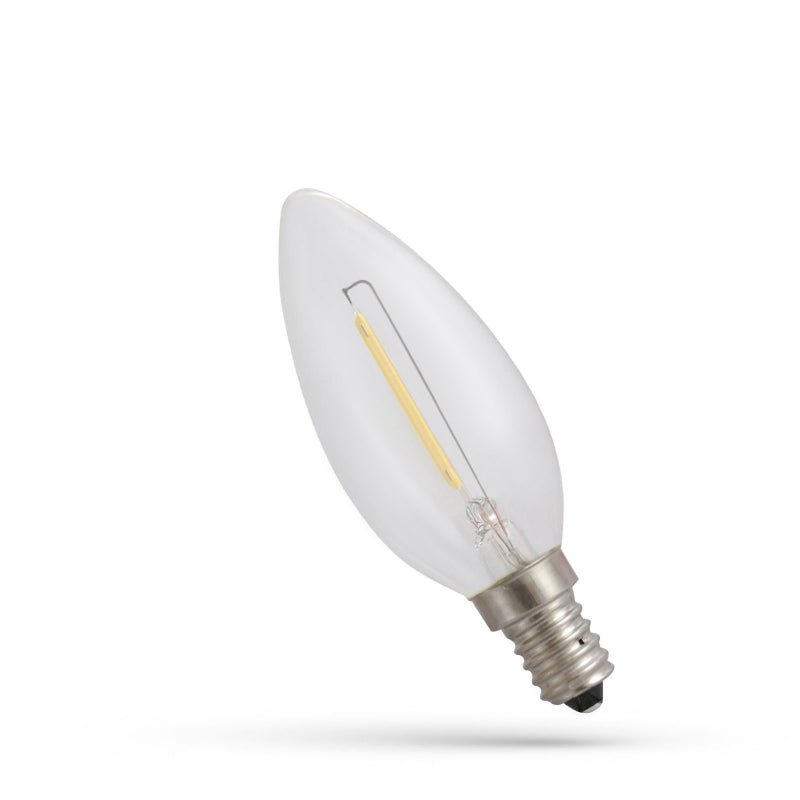 Spektrum LED-Kerze E14 230V 1W 1800K, 60 Lumen, 300° Lichtbündel, IP20, nicht dimmbar, warmweißes Licht