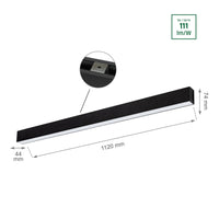 Spectrum Allday GO 36W LED light bar black 112cm 4000K 115° angle 4900 lumens IP20 sustainable lighting