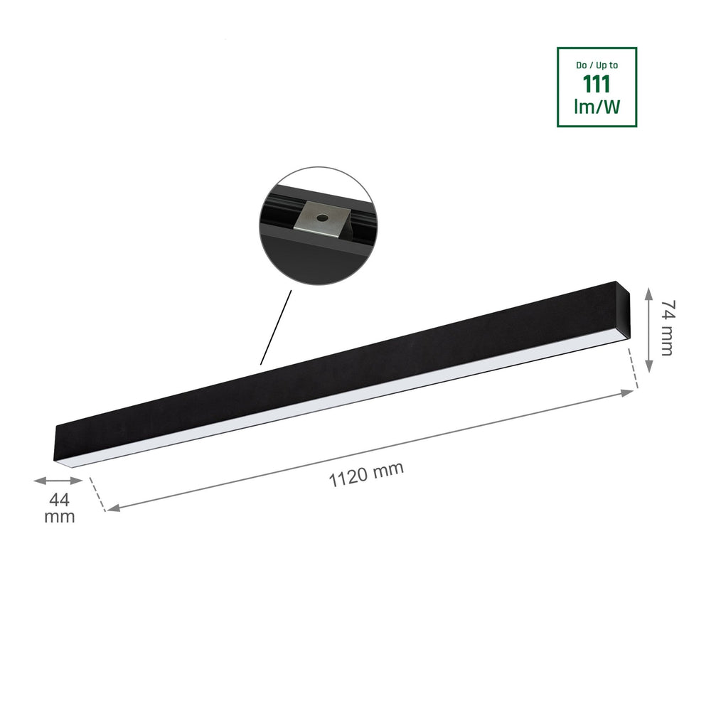 Spectrum Allday GO 36W LED light bar black 112cm 4000K 115° angle 4900 lumens IP20 sustainable lighting